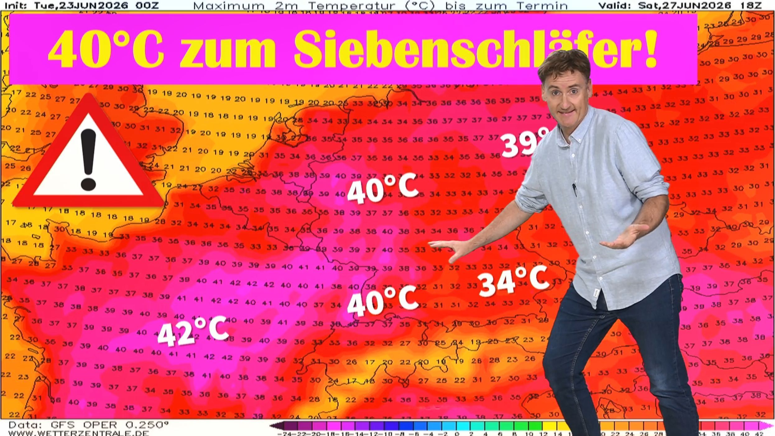 Video: ⁣40 °C – heißester Siebenschläfertag aller Zeiten! Wann endet die Hitze? UNSICHER!