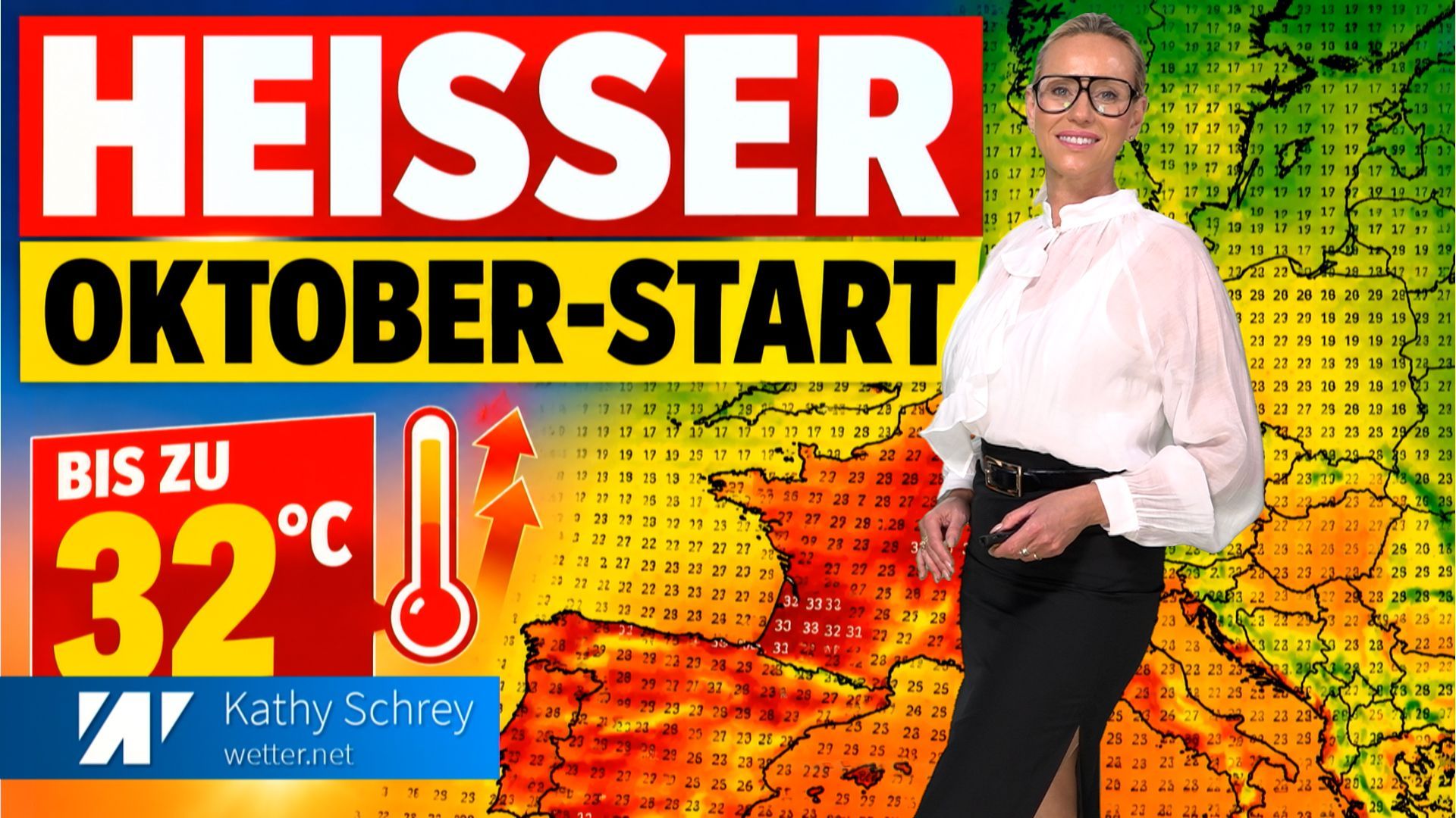 Video: Herbst-Hitzewelle: BIS 32 °C! Nächster Temperatur-Hammer für Deutschland – Anomalien-Karte tief SCHWARZROT