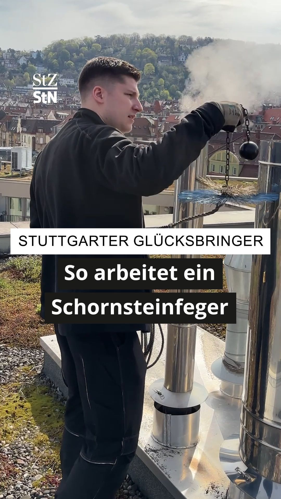 Video: Als Glücksbringer unterwegs: So arbeitet ein Schornsteinfeger in Stuttgart