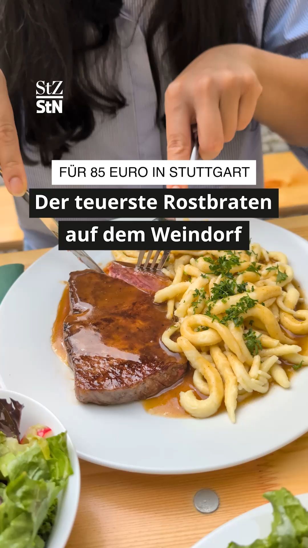 Video: Für 85 Euro in Stuttgart: Der teuerste Rostbraten auf dem Weindorf