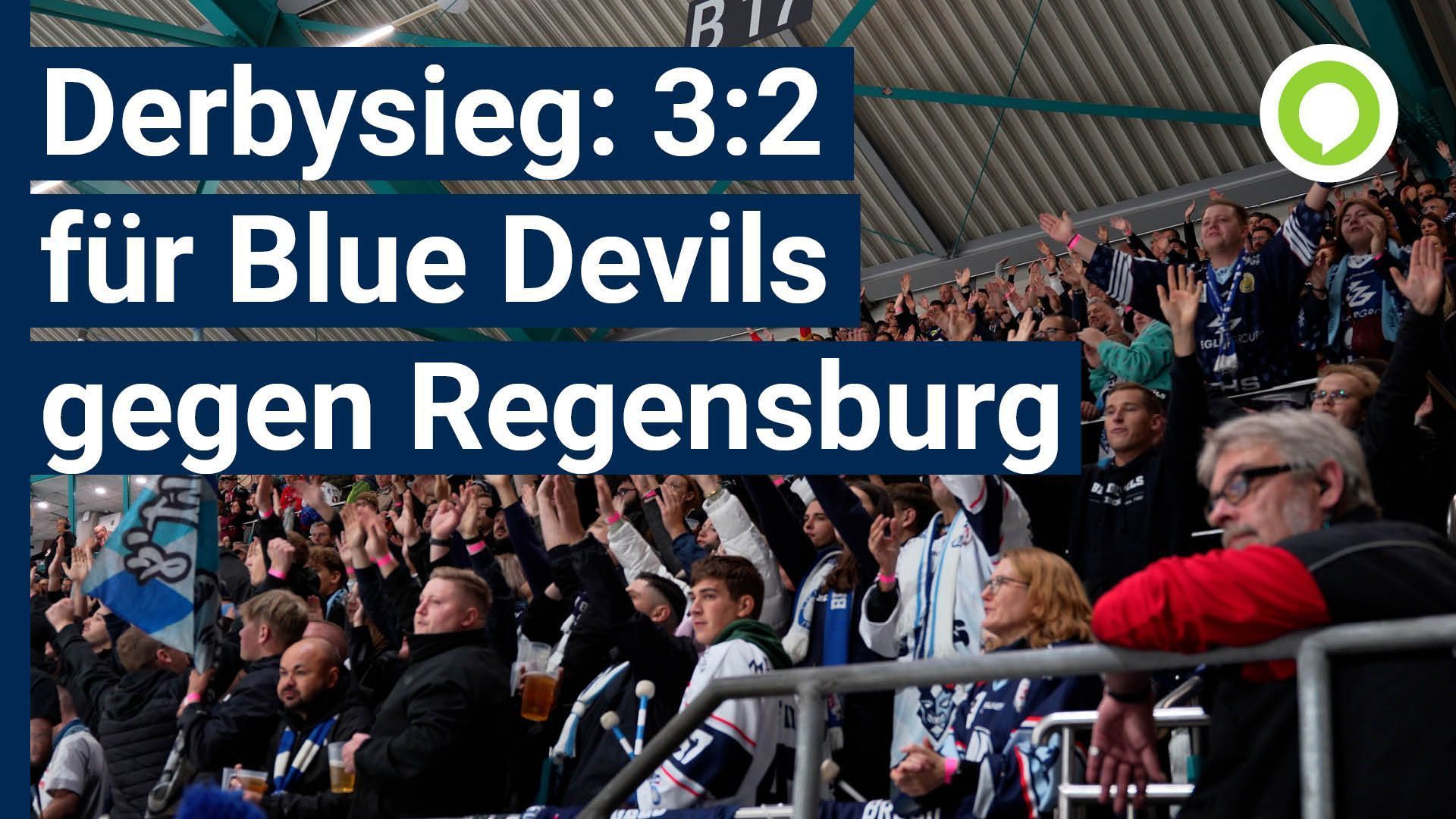 Derbysieg: Blue Devils Weiden nehmen die Donauarena Regensburg ein - Video