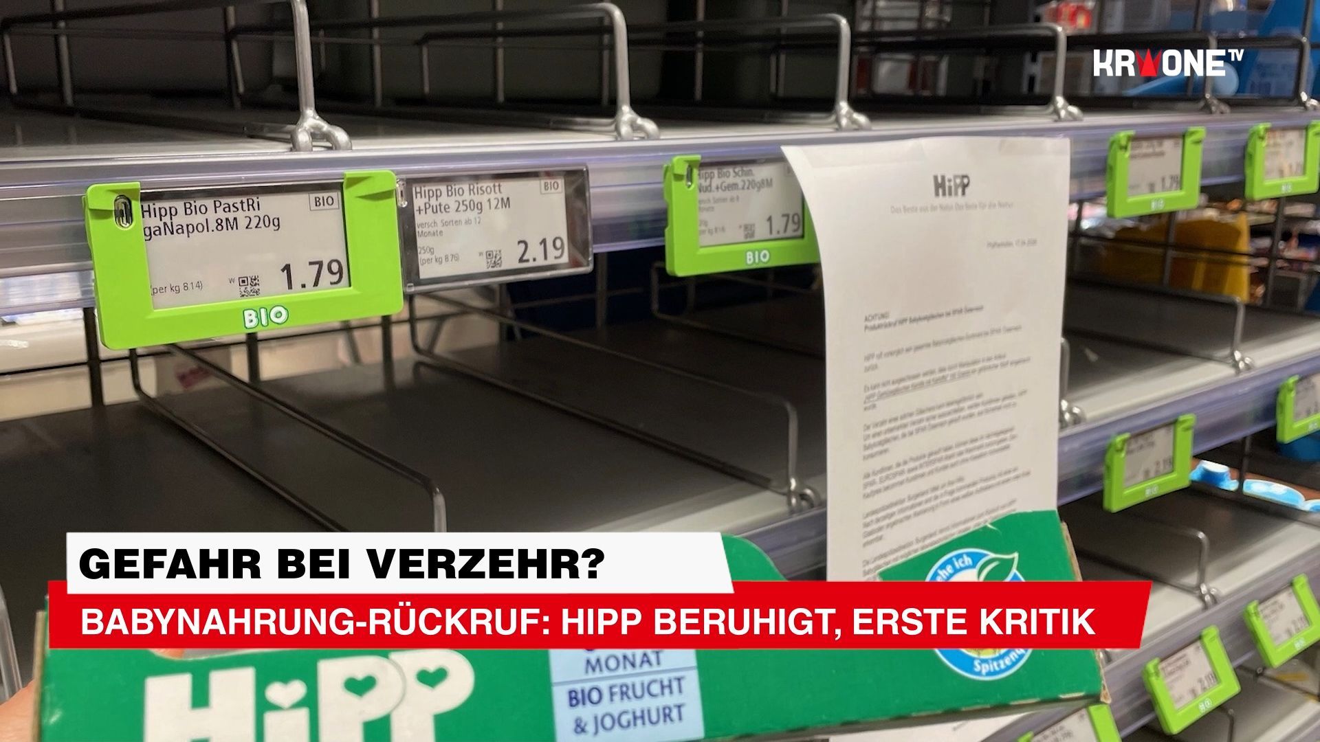 Video: Babynahrung-Rückruf: HiPP beruhigt, erste Kritik