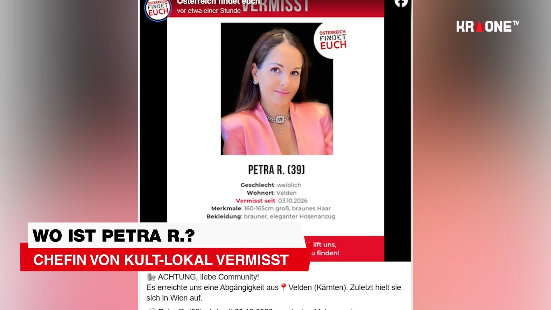 Video: Verzweifelte Suche: Chefin von Kult-Lokal vermisst