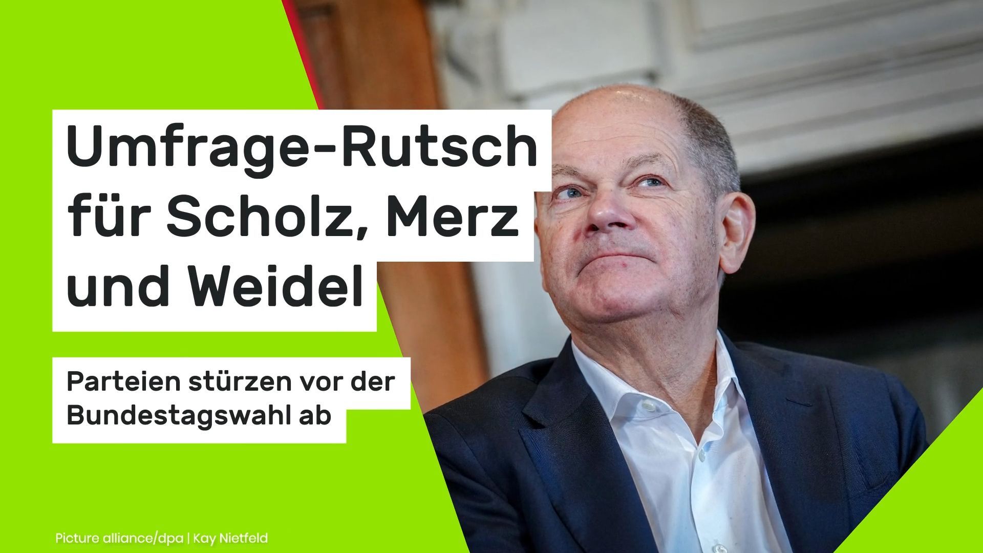 Umfrage-Rutsch für Scholz, Merz und Weidel zwei Wochen vor der Wahl