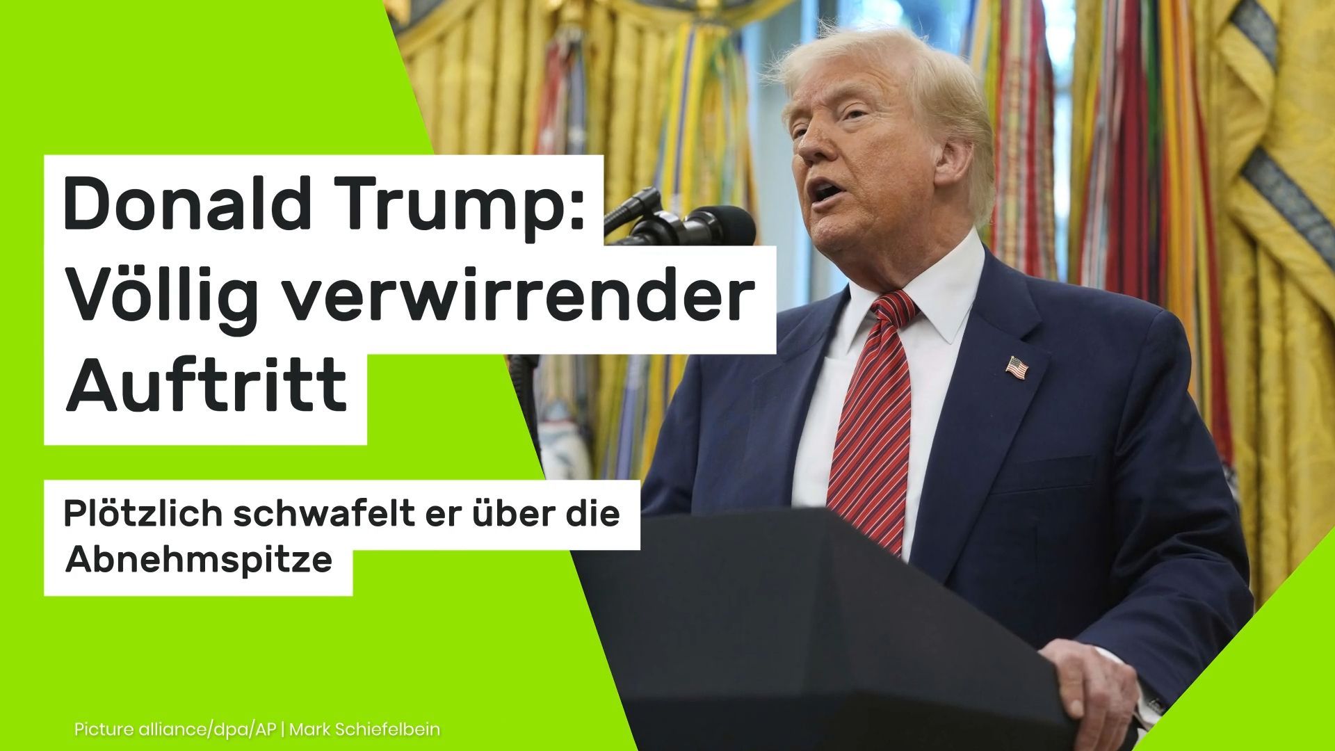 Video: Donald Trump: Völlig verwirrender Auftritt: Plötzlich schwafelt er über die Abnehmspitze