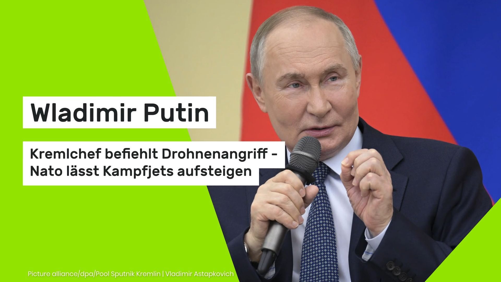 Video: Wladimir Putin: Kremlchef befiehlt Drohnenangriff - Nato lässt Kampfjets aufsteigen