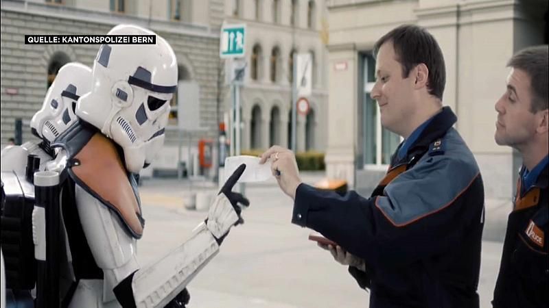 Star-Wars-Parodie: Berner Polizei erteilt Parkverbot an Raumschiff