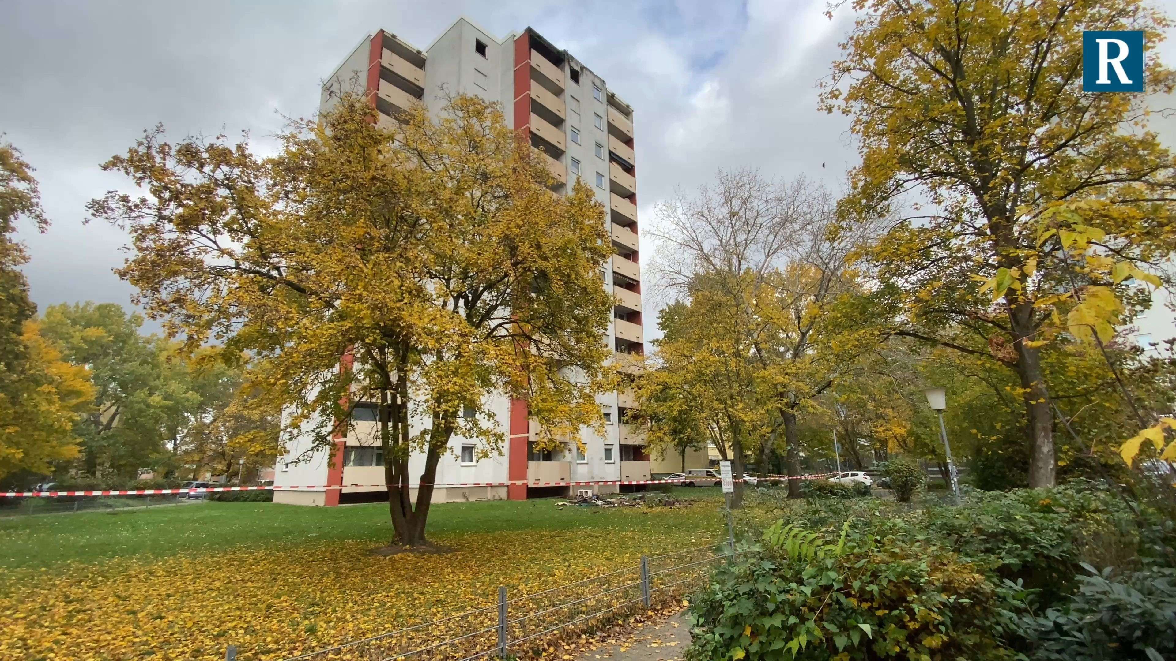 Video: Eine Tote bei Brand in Mannheimer Hochhaus