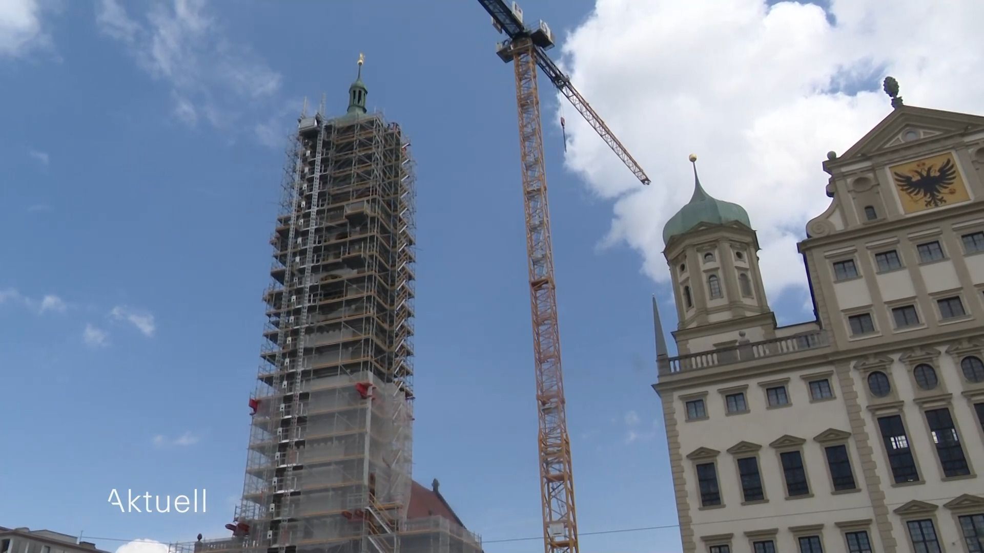 Video: Panne am Perlachturm – Stillstand bei Sanierung