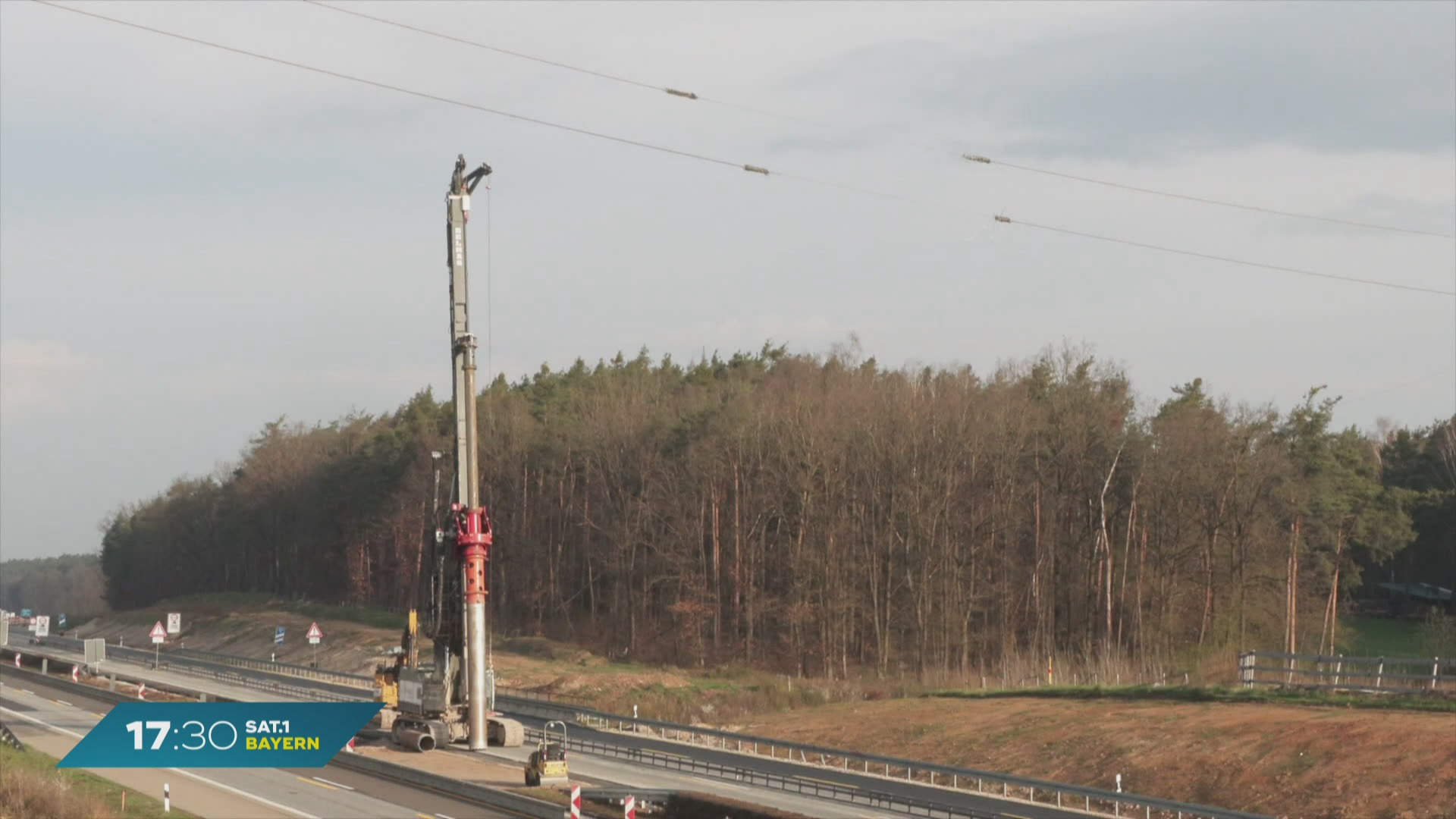 Vollsperre der A3: Reparatur der Stromleitung bei Höchststadt