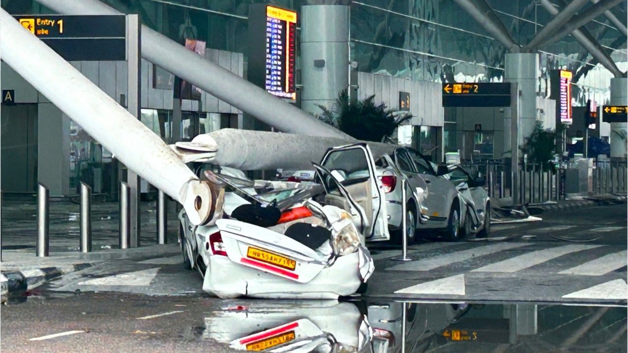 Bilder der Zerstörung: Flughafendach in Neu-Delhi eingestürzt