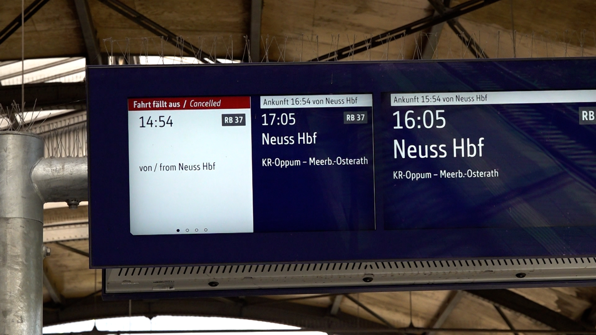 Video: Züge fallen am Krefelder Hauptbahnhof aus