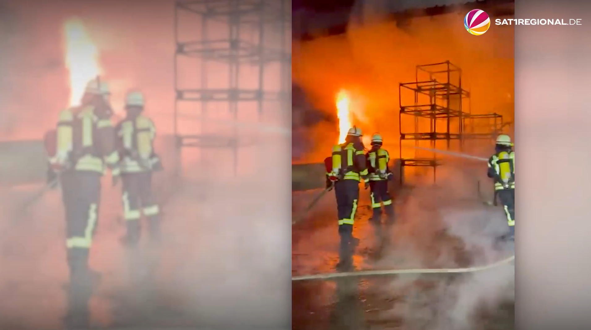 Video: Maschinenhalle in Lüneburg abgebrannt
