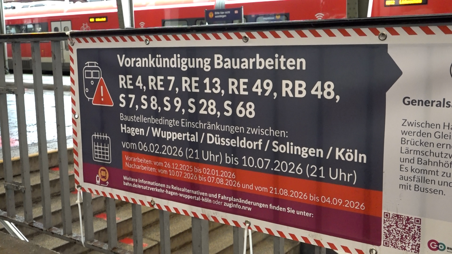 Video: Bahnstrecken in NRW wieder gesperrt