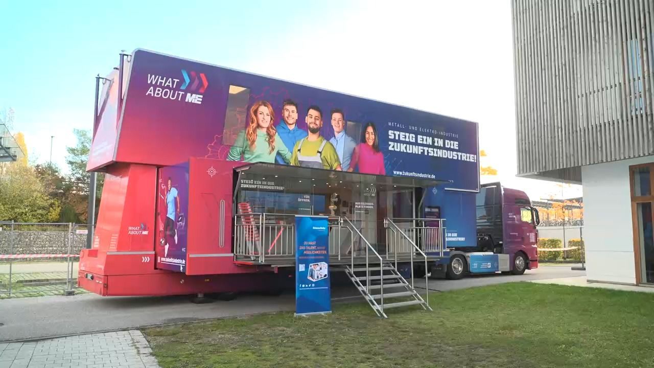 Video: Nachwuchssuche in Bayern: Info-Truck wirbt für technische Berufe