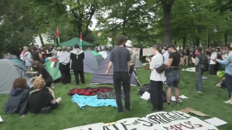 Pro-Palästina-Protestcamp im alten AKH